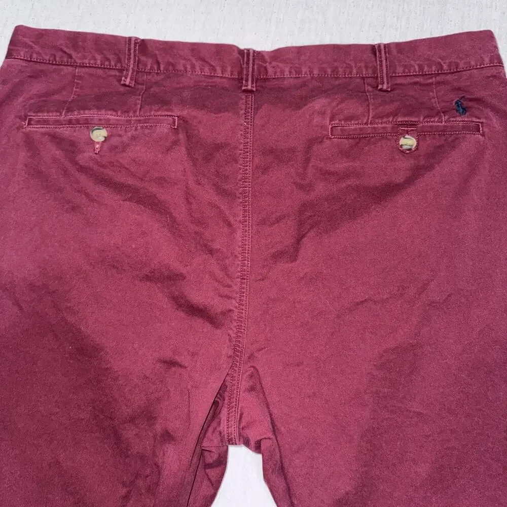 Polo Ralph Lauren Mens Stretch Straight Fit Chino Pants Burgundy 38x30 EUC